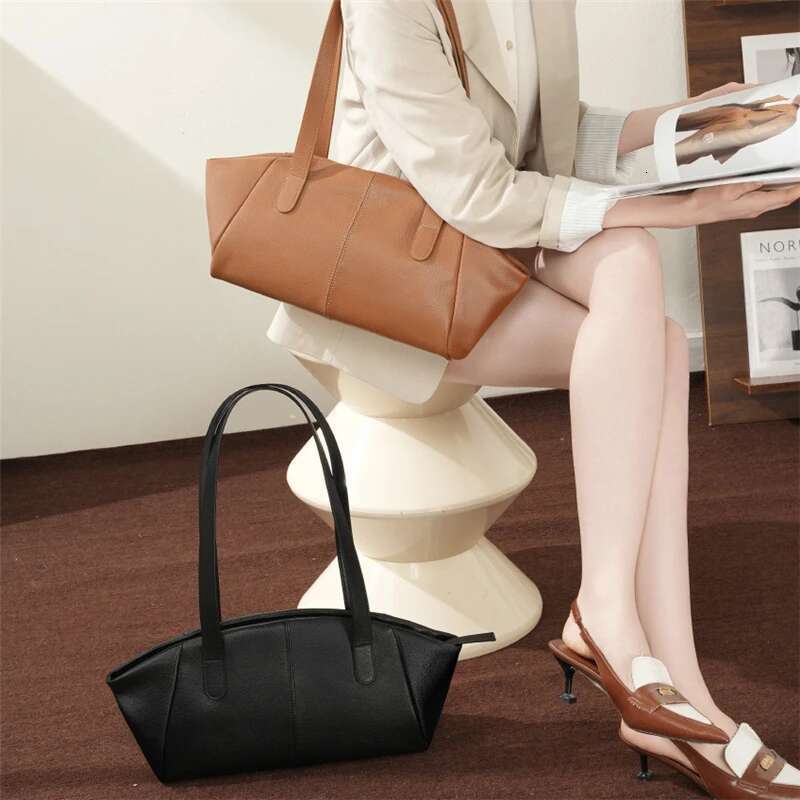 High Quality Designer Bags Cowhide Genuine Leather Underarm Shoulder Bags For Women 2025 Designer Large Shopping Tote Work Ladies Handbags Luxury Bag
