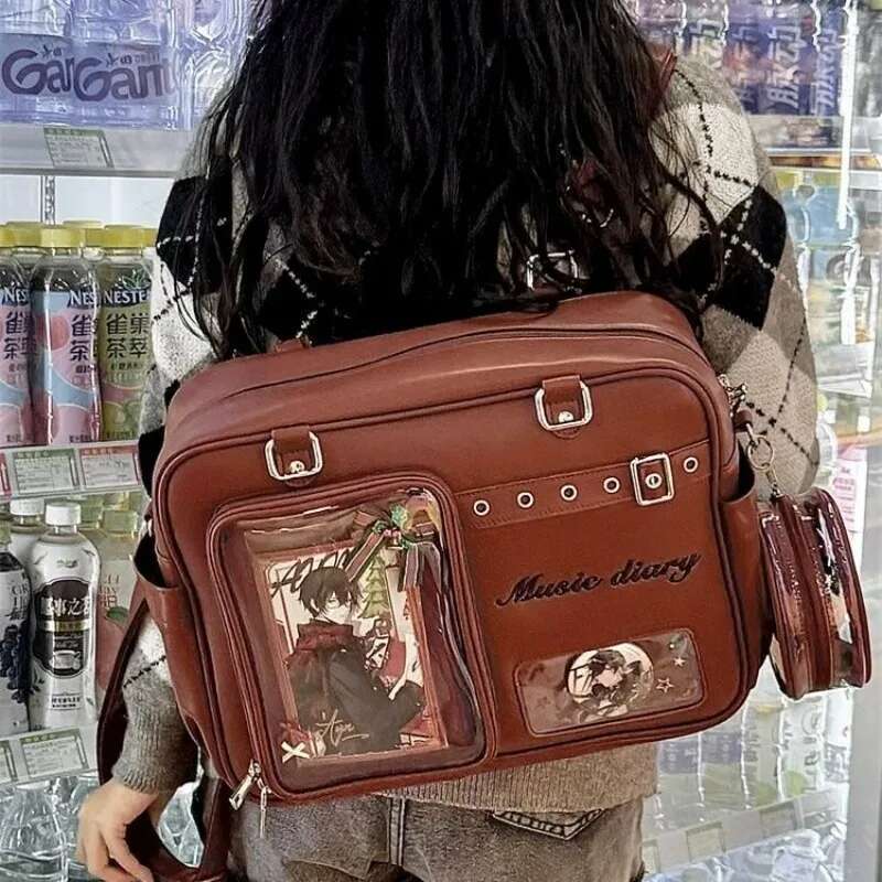 New Fashion Women's Y2k Doll Ita Large Capacity JK Uniform Shoulder Bag Preppy Style Handbag Ulzzang Backpack