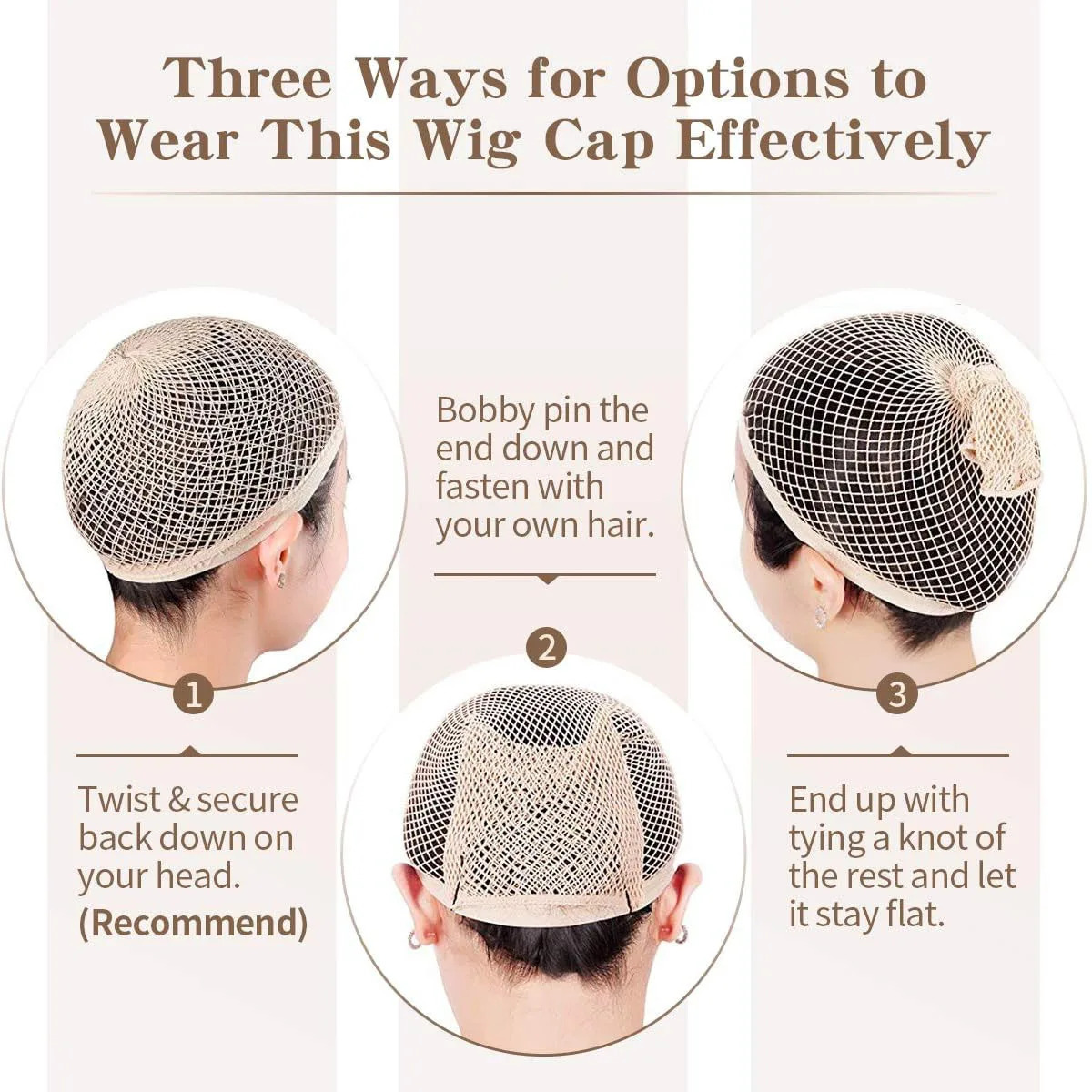 2PCS Black/Skin Color Mesh Net Wig Caps Liner Weaving Caps for Wigs Elastic Hair Net Open or Close End Fishnet Wig Caps Average 250513