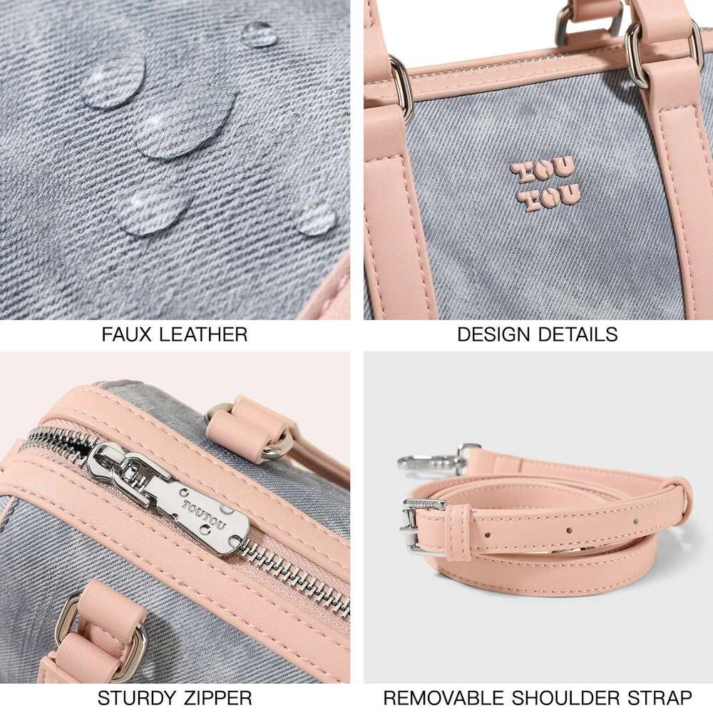 TOUTOU Women Boston For Birthday Gift Blue Cute Pendent Bowling Handbag Adjustable Long Shoulder Strap Original Designer Bag