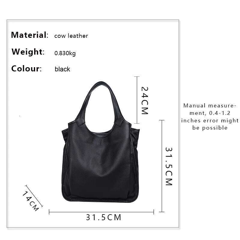 Aidrani New Minimalist Women's Tote With Large Capacity And Solid Color Design Soft Cowhide Single Shoulder Underarm Bag
