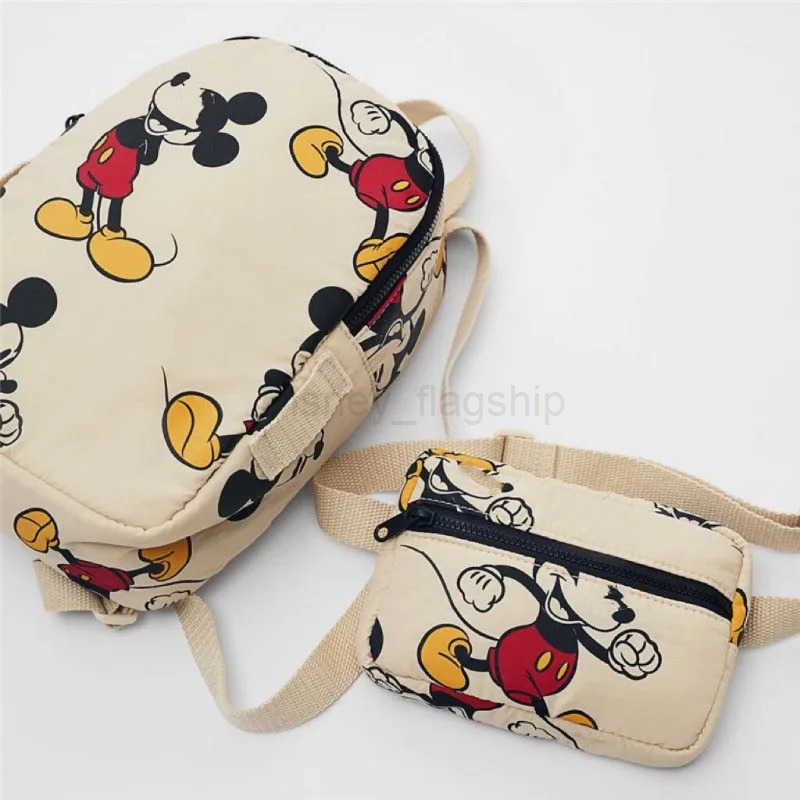 Disney New Fashionable Mickey Mouse Pattern Childrens School Bag Cute Mickey Print Lightweight BackpackXJ250515