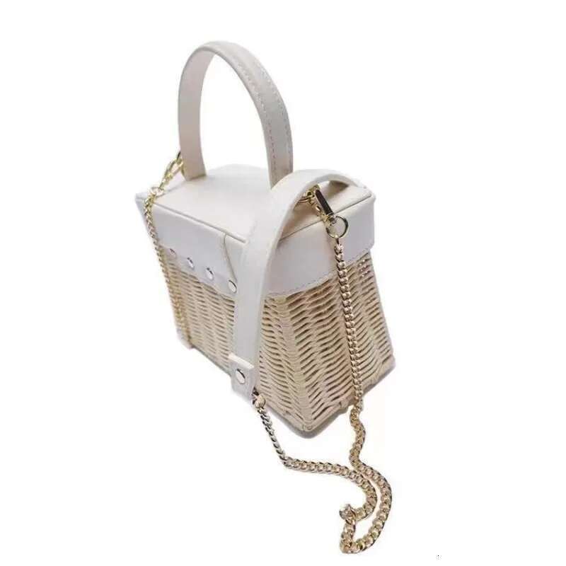 Summer Women's Art Imitation Rattan Grass Woven Bag, Mobile Phone Key Storage Handbag