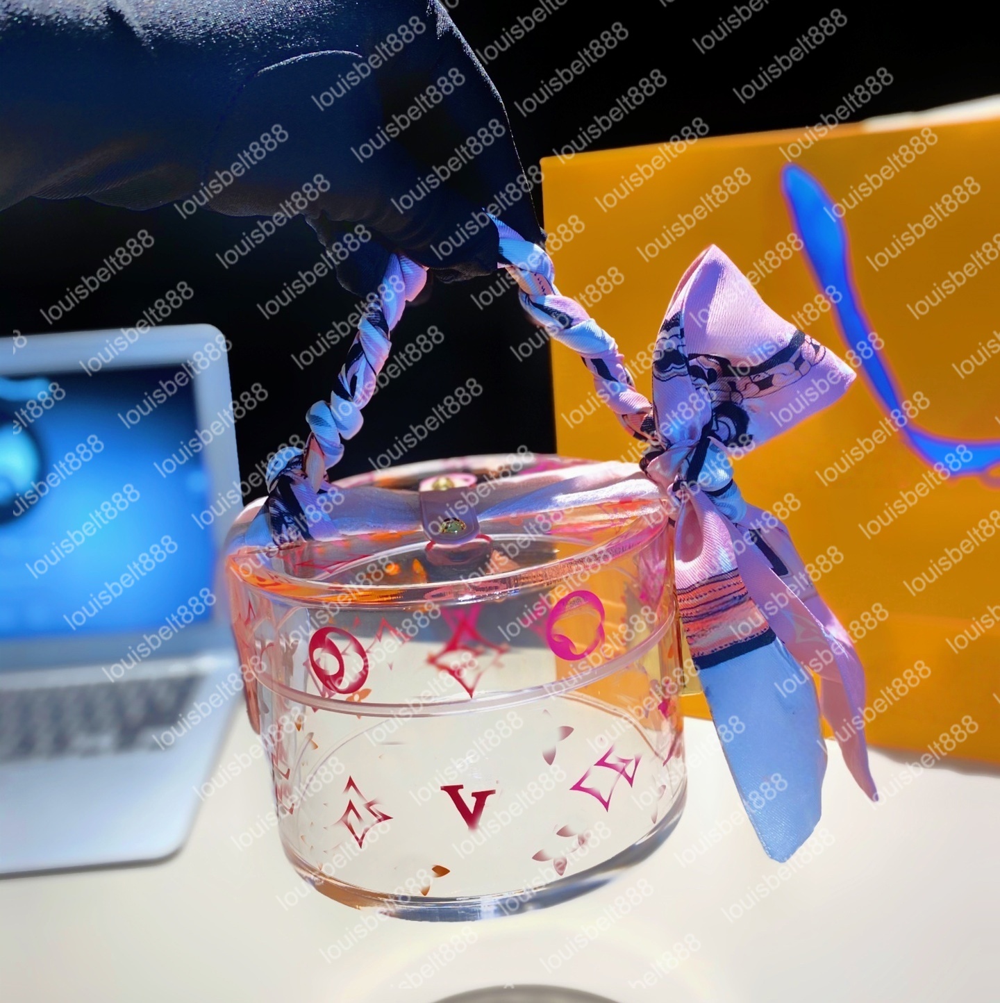 Designer bag Tote bag Fashion Pvc Jelly Transparent Box Bags Woman Luxury Acrylic Transparent Printing Handbag & Purses with box