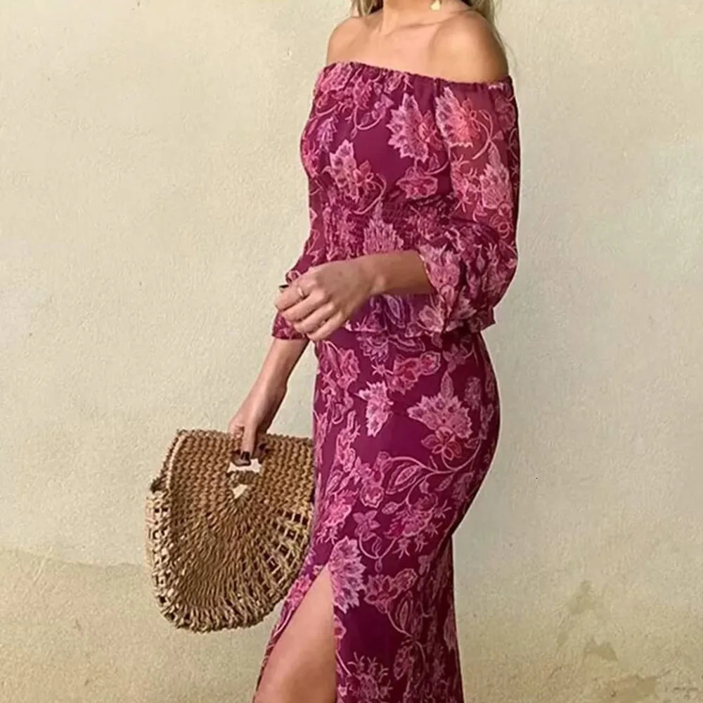 Autumn fashionable womens clothing casual and elegant n retro European American printing set 250515