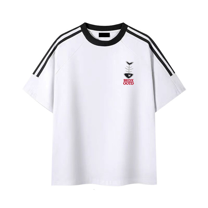 Cotton Short Sleeved T-shirt For Young Men, Summer Fashion, Street Loose Round Neck, Designer Designed Top