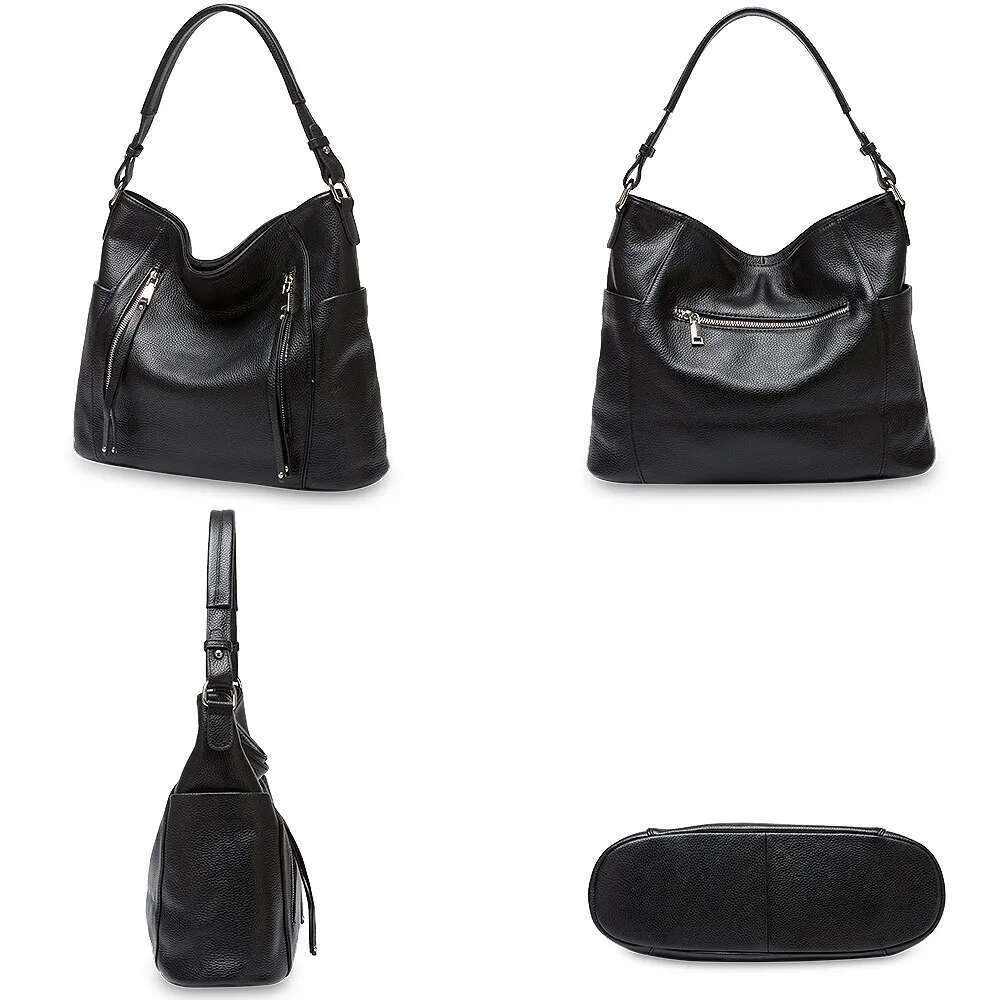 ZENCY New Arrival Daily Handbag Genuine Leather Bag For Women Shoulder Tote Crossbody Hobo Zipper Pocket Charming Female