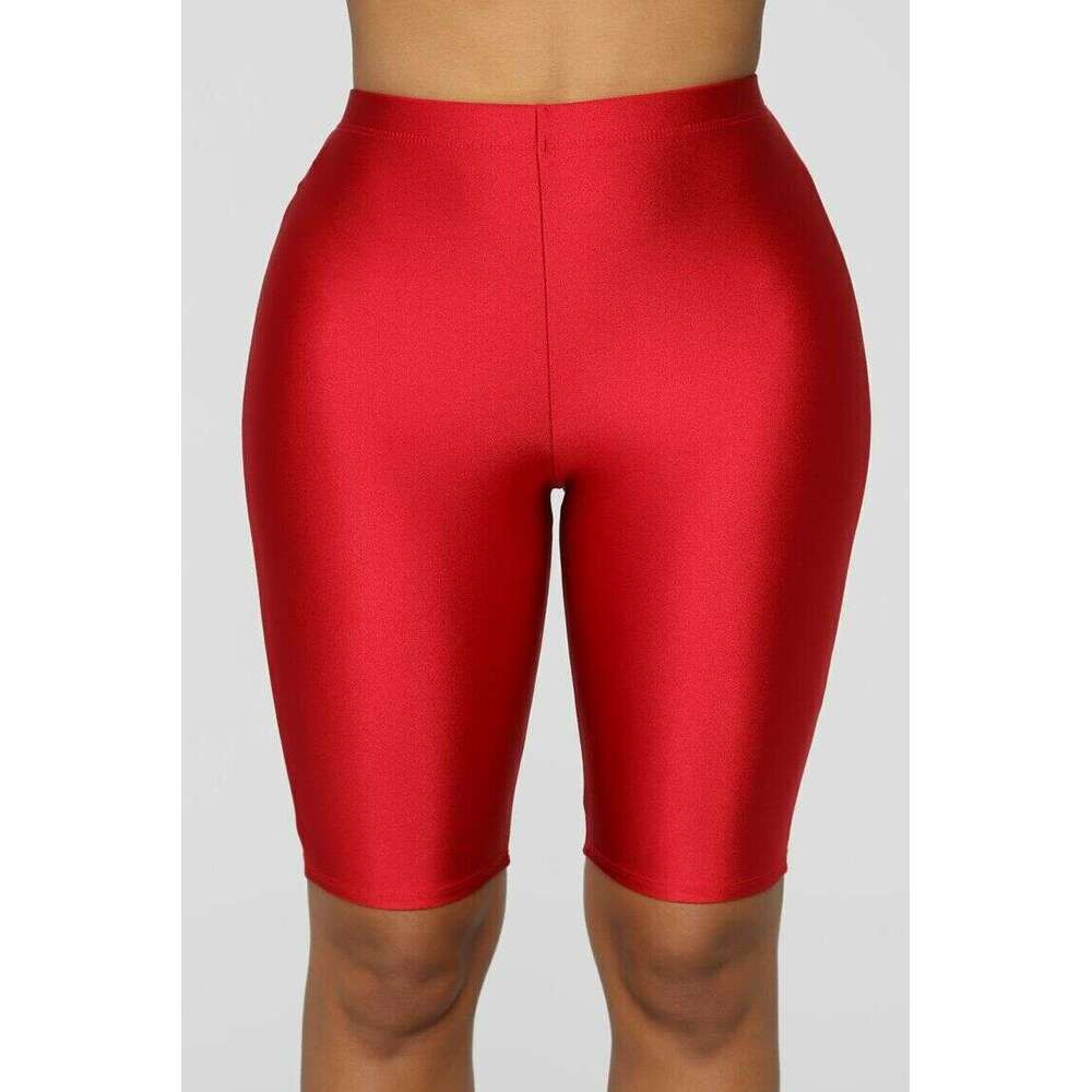 European and American high waisted fluorescent shorts five quarter pants women's 2025 new casual versatile fashion clothing