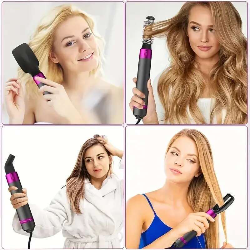 Homefish 5 in 1 Hair Hot Air & Volumizer Styler Set With Interchangeable Brush Head Negative Ionic Blow Dryer