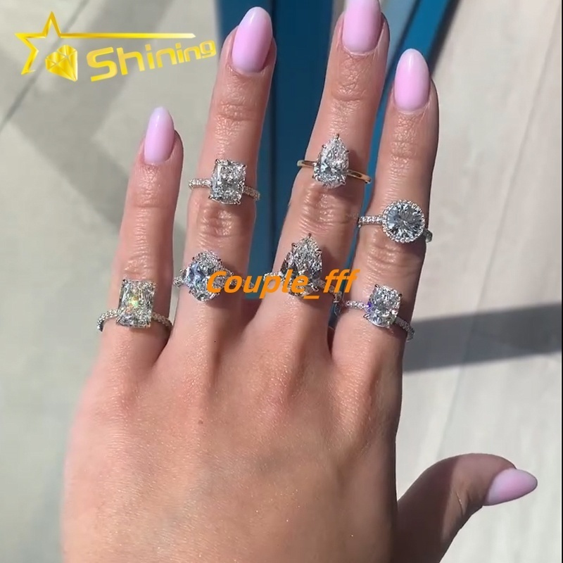 IGI CVD/HPHT Lab Diamonds Rings Custom Luxury 18K Real Gold Moissanite Diamonds Wedding/Engagement Rings