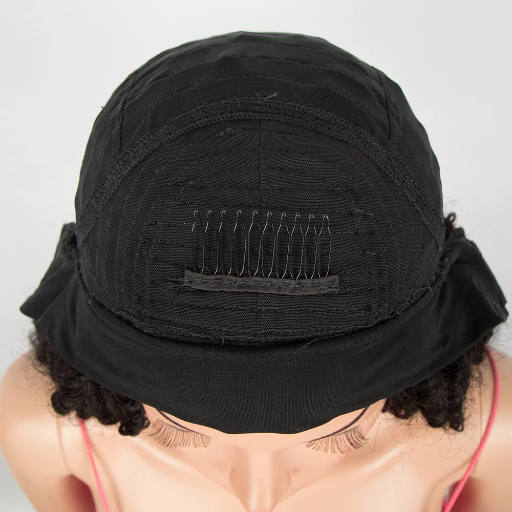 Kinky Curly Human Hair Headband Wig For Black Women 150% Density Brazilian Remy Full Machine Made Hair 250512