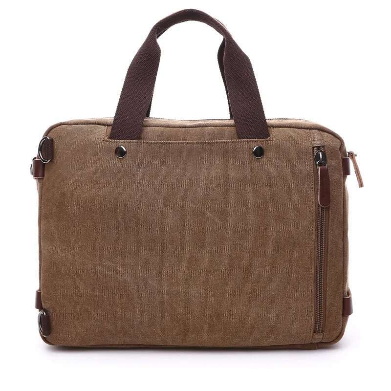 Casual Canvas Business Briefcase, Hand-Held Crossbody, Shoulder Three-Purpose Bag, Large Can Fit 17-Inch Computer Bag