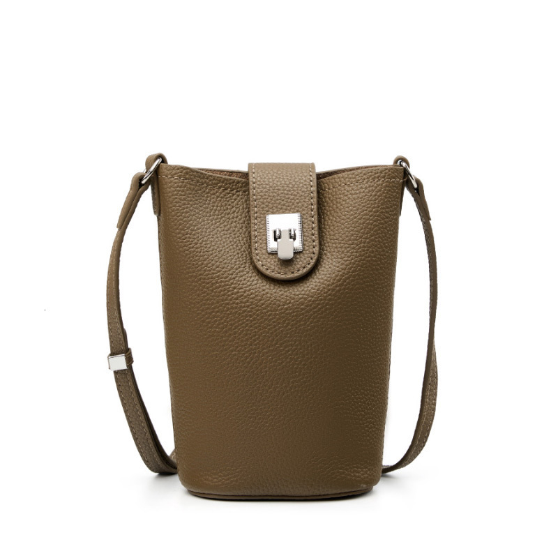 New single shoulder mobile phone bag for women multifunctional new casual designer bucket bag elegant solid color mobile phone bucket bag personalized