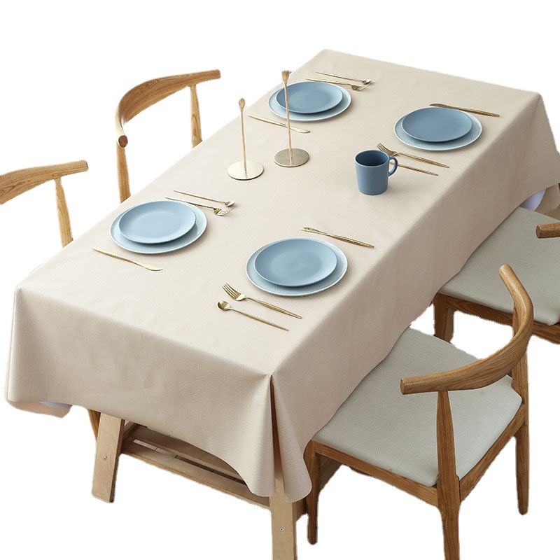 A757 waterproof and oil-proof solid color PVC table cloth anti-scalding and washable checkered table cloth simple rectangular round table cover cloth
