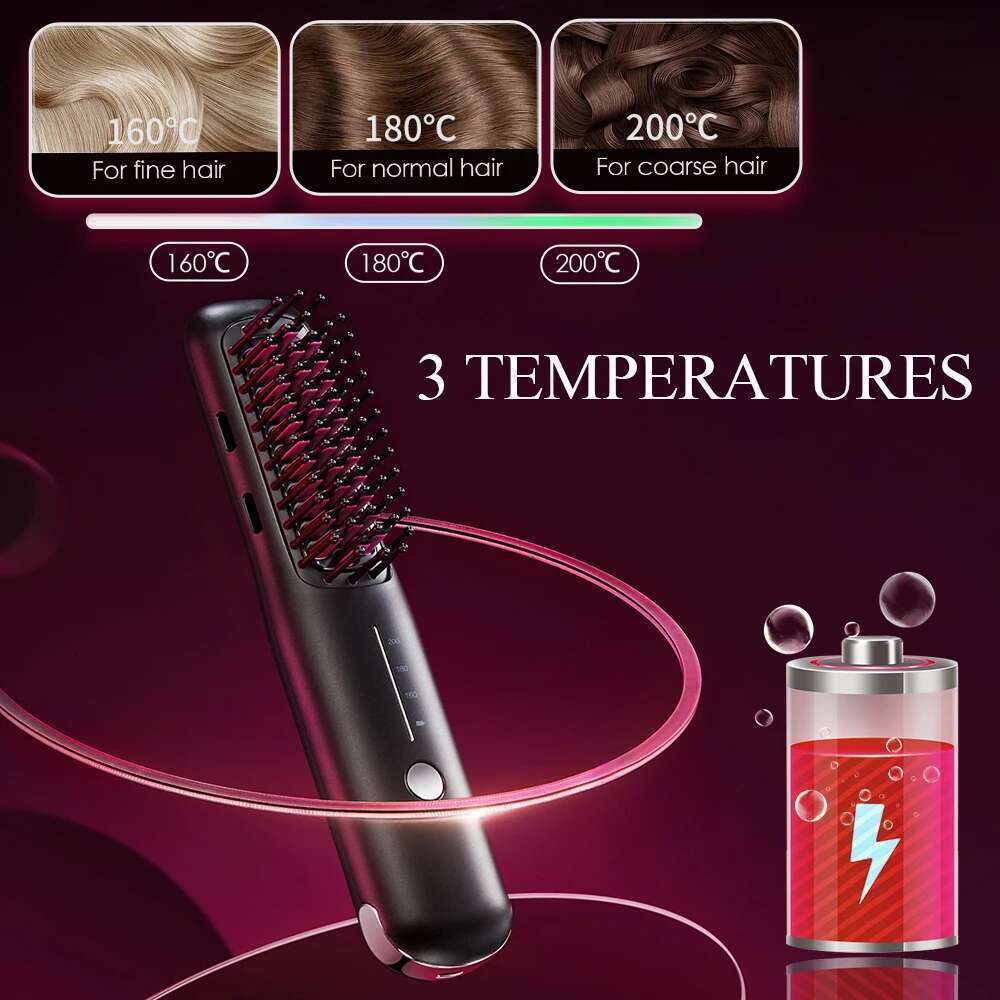 NOVUS cordless with negative ions, 3-speed fast heating, anti-burn hair straightener Christmas gift