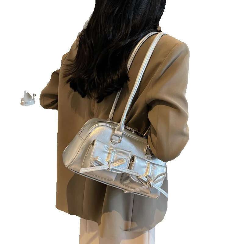 Small high-end single shoulder with high aesthetic value, ballet style bow, summer new women's bag, exquisite and fashionable crossbody bag Free 