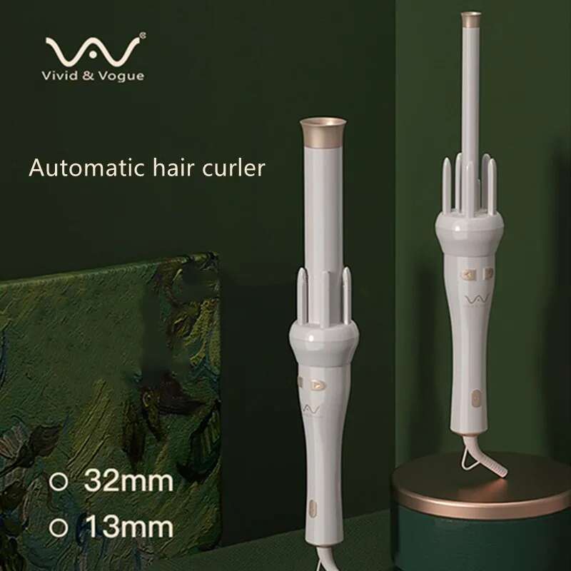 Vivid&Vogue White Purple 2 Colors Replacement Professional Portable Auto Rotating Curling 32mm 13mm Hair Iron (Genuine) US