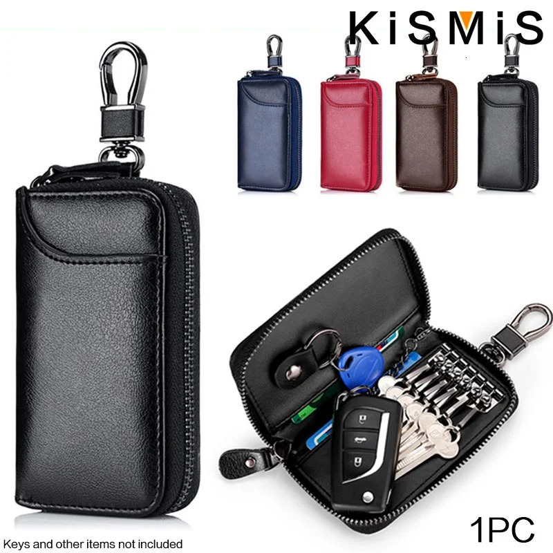 Genuine Leather KeyChain Unisex Key Bag Multifunction Organizer Wallet Holder Smart Housekeeper Car Small Key Case Keys Pouch 250515
