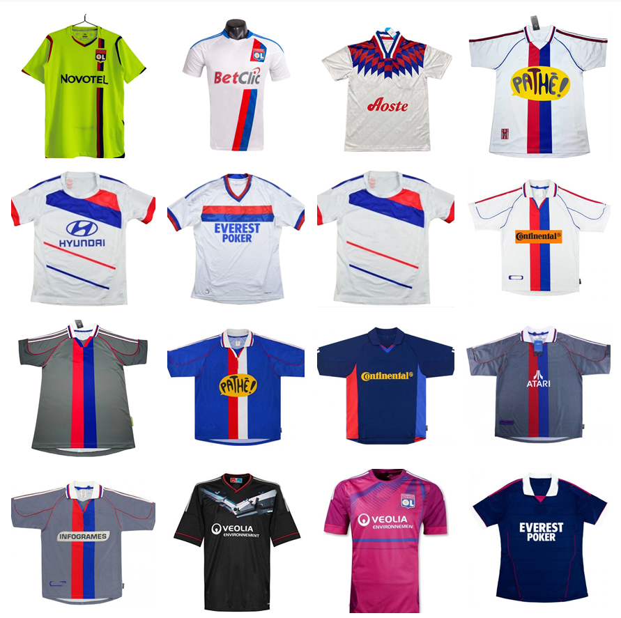 1995 1996 2000 2001 2002 2008 2009 2011 2012 Retro Lyonnais Lyon soccer jerseys classic football shirt away 08 09 JUNINHO PJANIC BENZEMA EDERSON ALEKS Maillot de foot