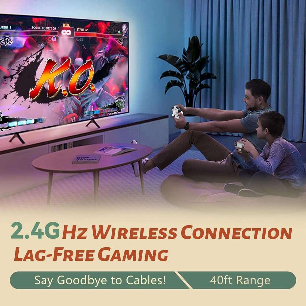 HRYYDS 2025 Retro Gaming Console Pro 4K HDMI 40,000+ Built-in Classic Video Games - Plug & Play Game Stick for TV with 2 Wireless Controllers | 23 Emu