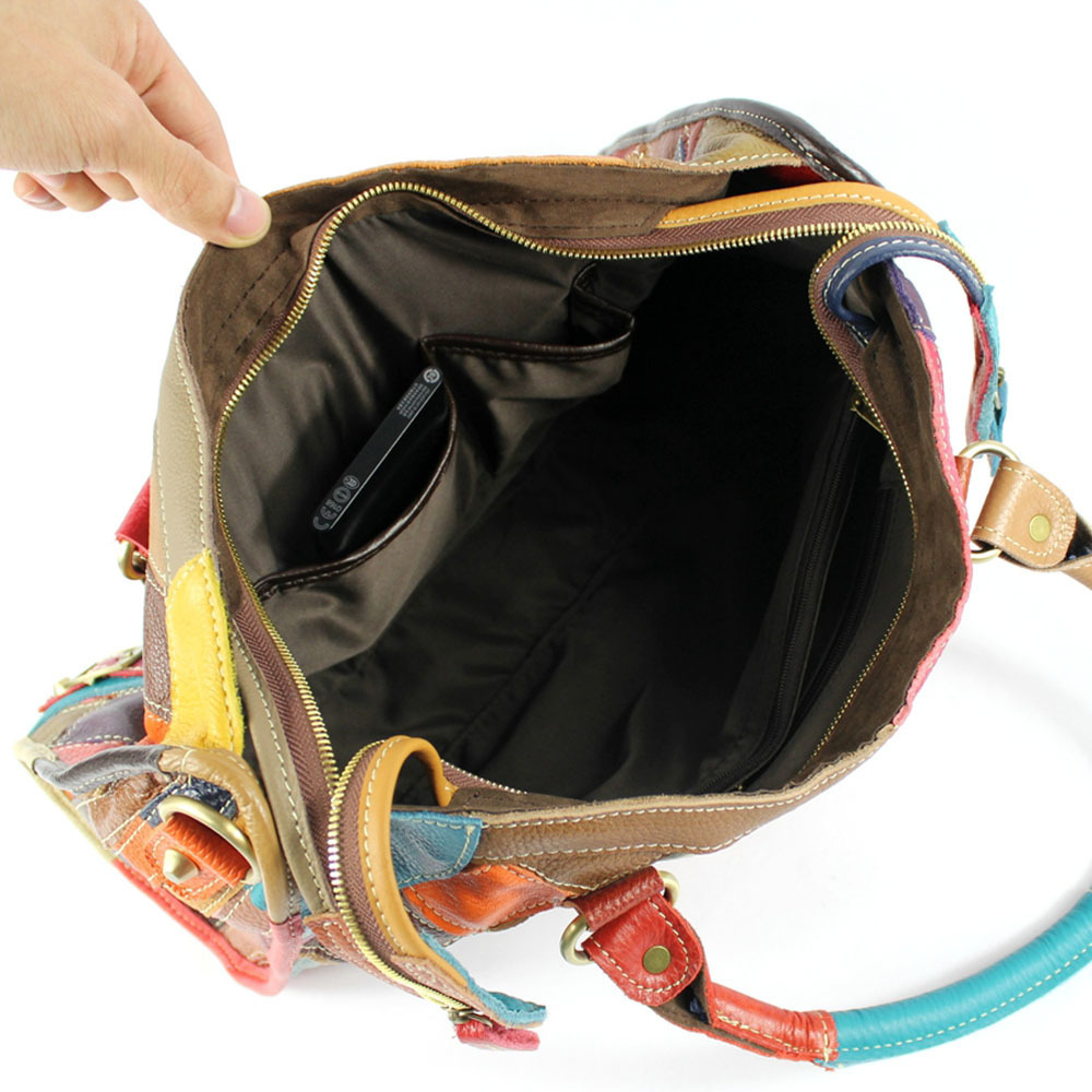Free shipping on 2025 new designer bags Style Genuine leather women's handbag, colorful cowhide diamond grid splicing, single shoulder bag casual