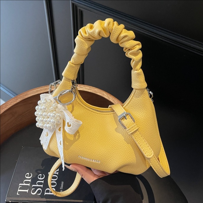 High end niche design handbag for women 2025 new fashionable and versatile super hot pleated single shoulder crossbody bag
