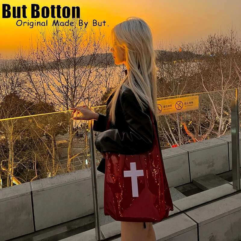 Haruku Women Y2k Girl Shoulder Bags Tote Gothic Halloween Ladies Metal Punk Underarm Bag Lager Capacity Handbag Female