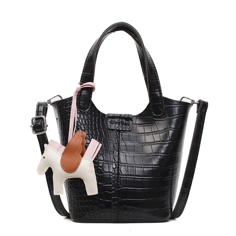 Crocodile Pattern Fashion Handheld Small Bucket for Women 2025 New Style Super Popular Versatile Large Capacity Single Shoulder Crossbody Bag