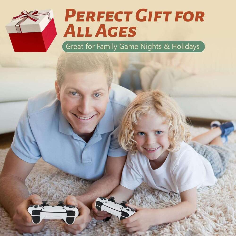 HRYYDS 2025 Retro Gaming Console Pro 4K HDMI 40,000+ Built-in Classic Video Games - Plug & Play Game Stick for TV with 2 Wireless Controllers | 23 Emu