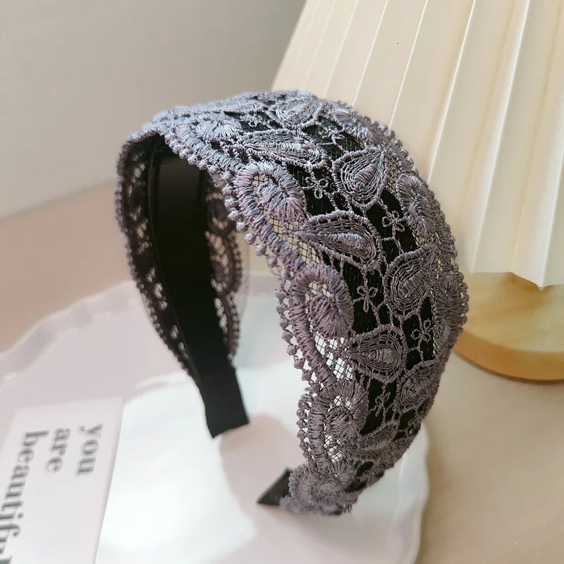 Widened Paisley Hollow Lace Hair Hoop Hair Accessories 250509