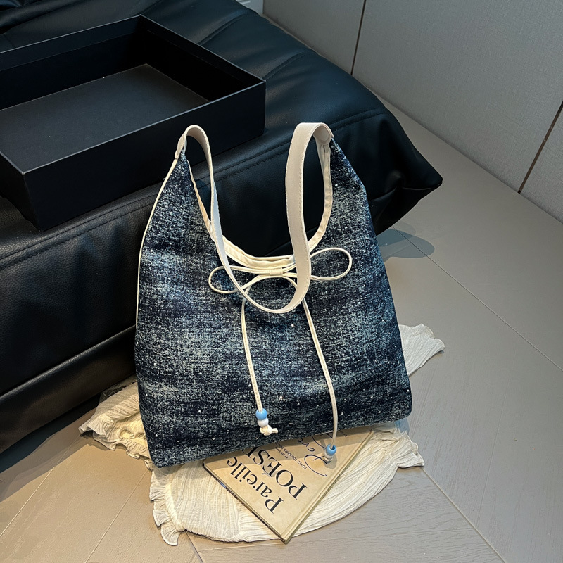 Korean Denim Armpit New Luxury Bag Free Delivery Designer Bag Women's 2025 New Spring/summer Fashion College Style Tote Large Capacity Shoulder B