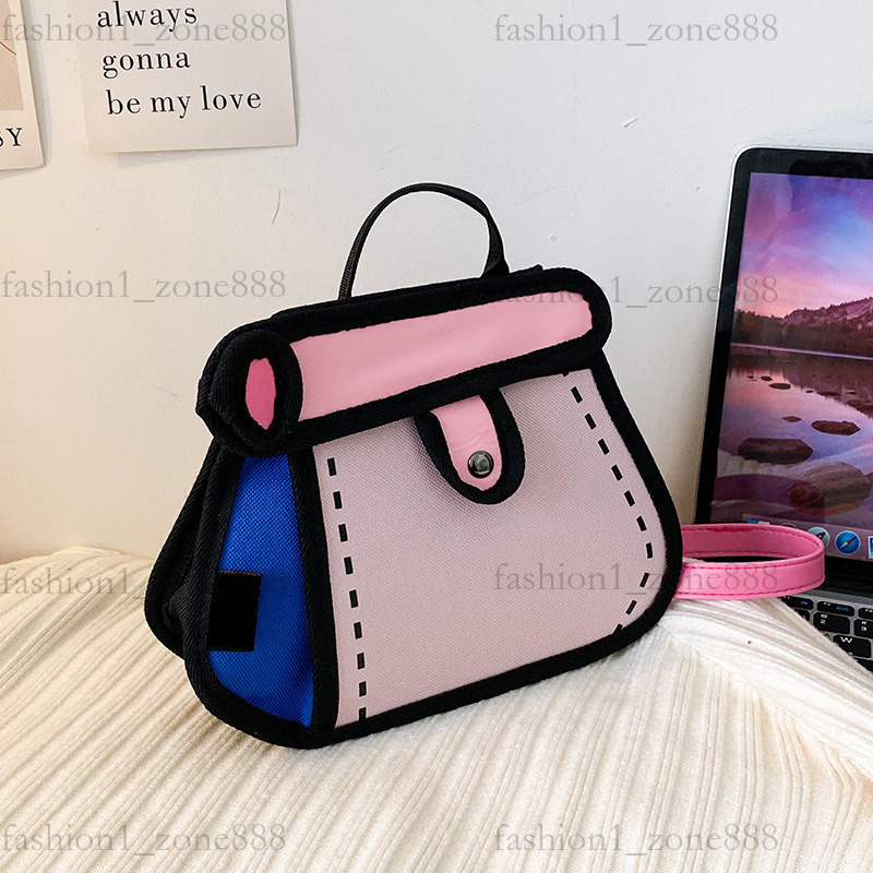 Super Cute Designer Bag Fashion 2D Cartoon Tote Bag High Quality Canvas Handbag Luxury Mini Shoulder Bags Outdoor Beach Party Holiday Gift Summer Godd