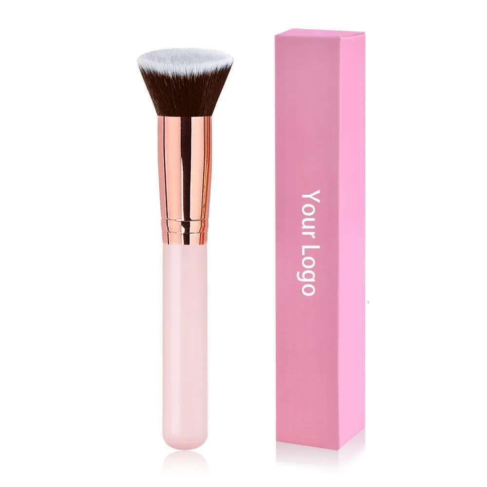Free Private Label Brushes Foundation Loose Powder Concealer Blending Brush Pink Beauty Makeup Tool Wholesale Bulk 10pcs