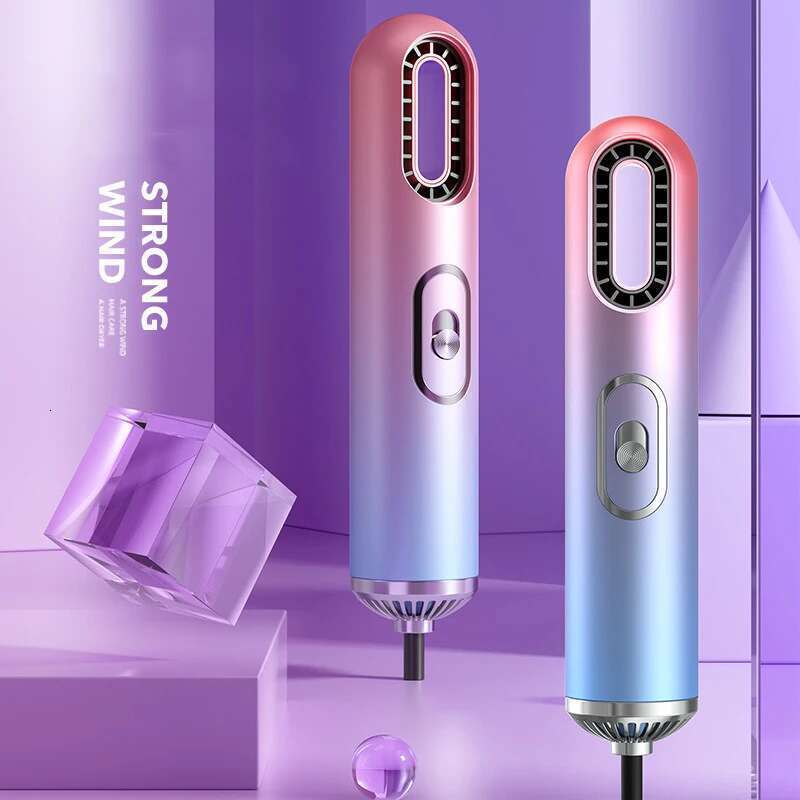 Mini 3-in-1 Electric Curling Comb Brush Volumizer Straightener Manual Hair Dryer with Nozzle Styling Tool