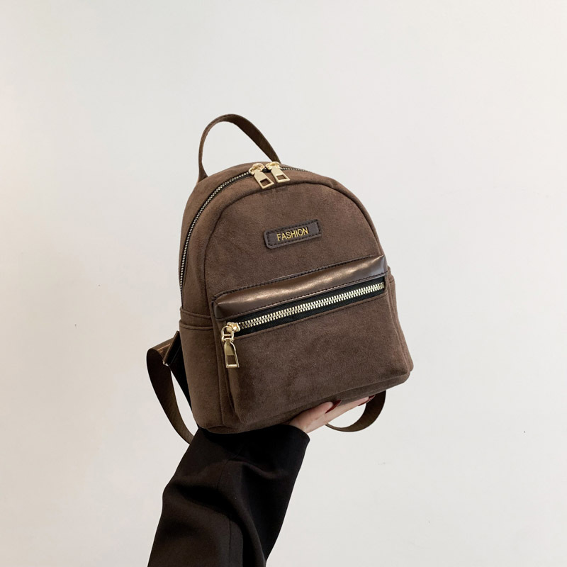 New Large Capacity Velvet Fashion Korean Edition Solid Color Trendy New Free Delivery Designer Bag Luxury Bag Student Shoulder Casual Backpack Women&#