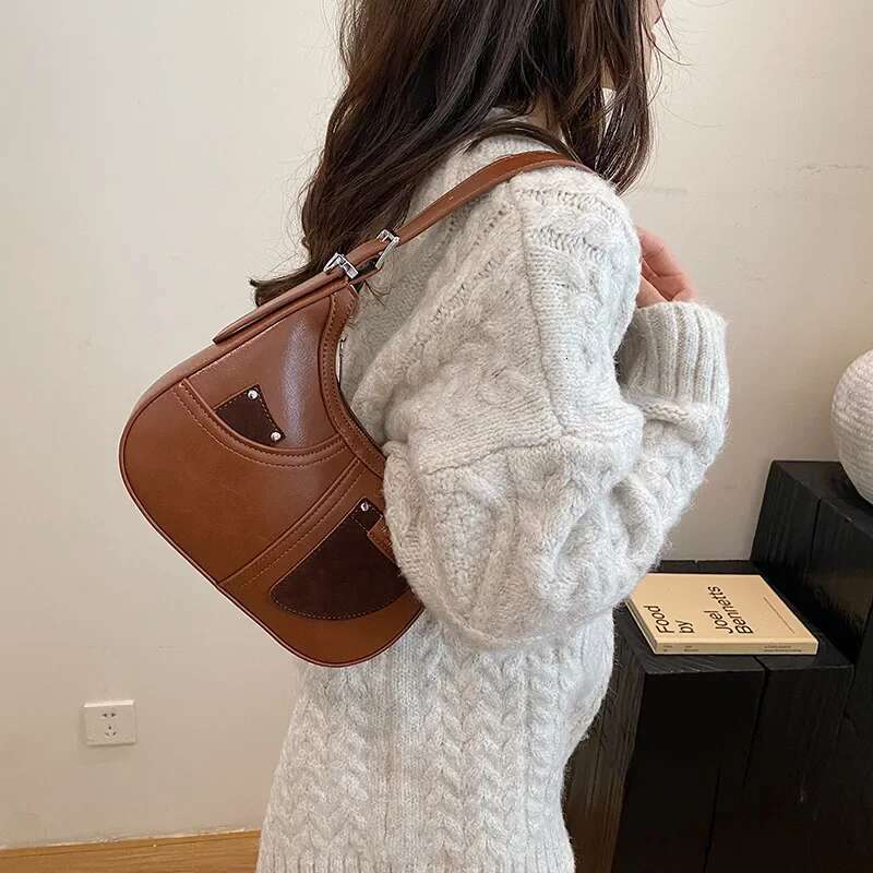 2025'S Hottest: Women's Textured Retro Solid Color Crescent Shaped Shoulder/Underarm Bag Fashion Forward And Ultra - Practical