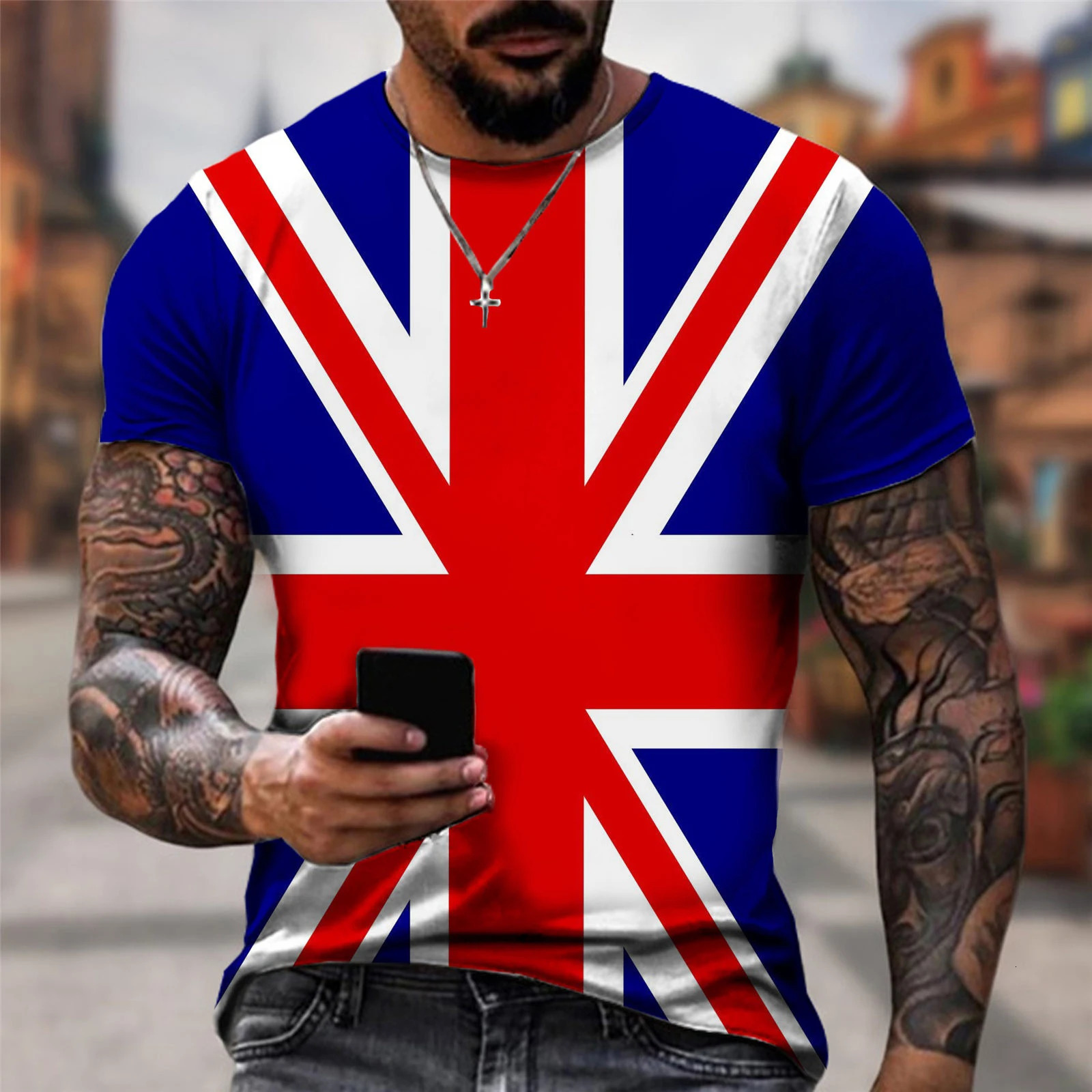 England British Flag 3D Print Tshirt Summer Men Woman T Shirts Fashion Short Sleeve Oversized Harajuku Streetwear Kid Tees Tops 250513 - view 3