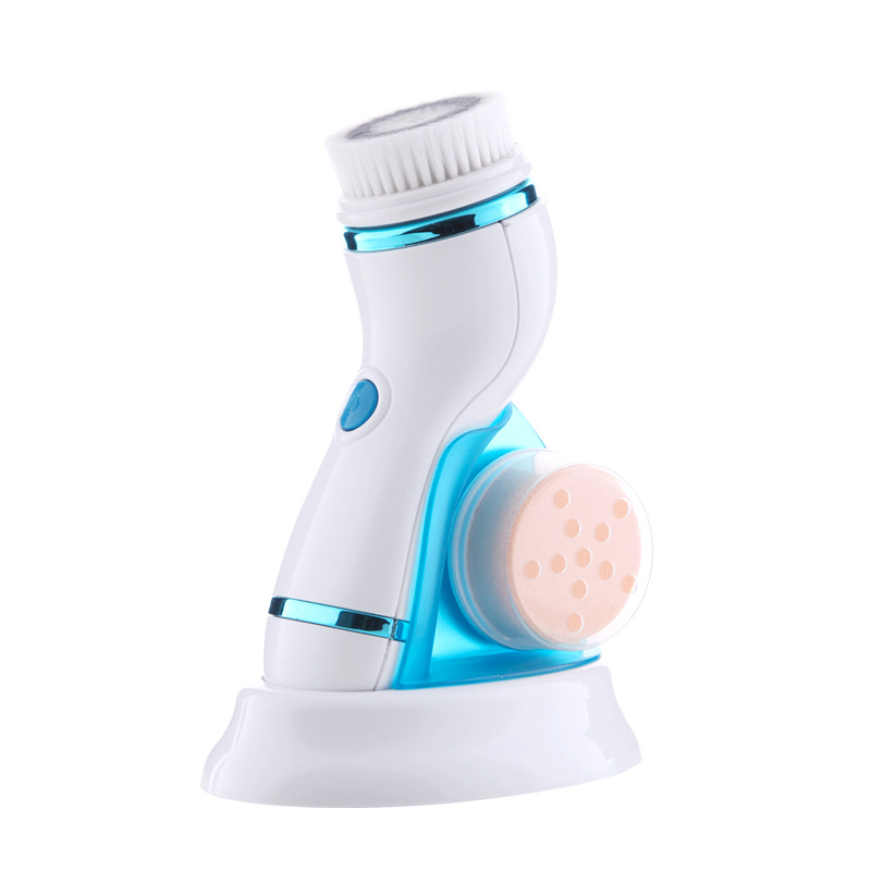 4 In 1 Skin Pore Massage Mini Beauty Massager Brush Electric Facial Cleanser Facial Cleansing Brush