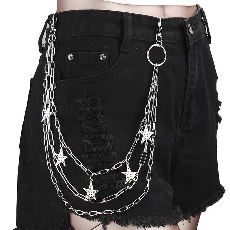 Punk Rock Metal Pants Waist Chain Men Women Key Chain Big Ring Wallet Keychain Jeans Unisex Hip-hop Jewelry Gift Y250515