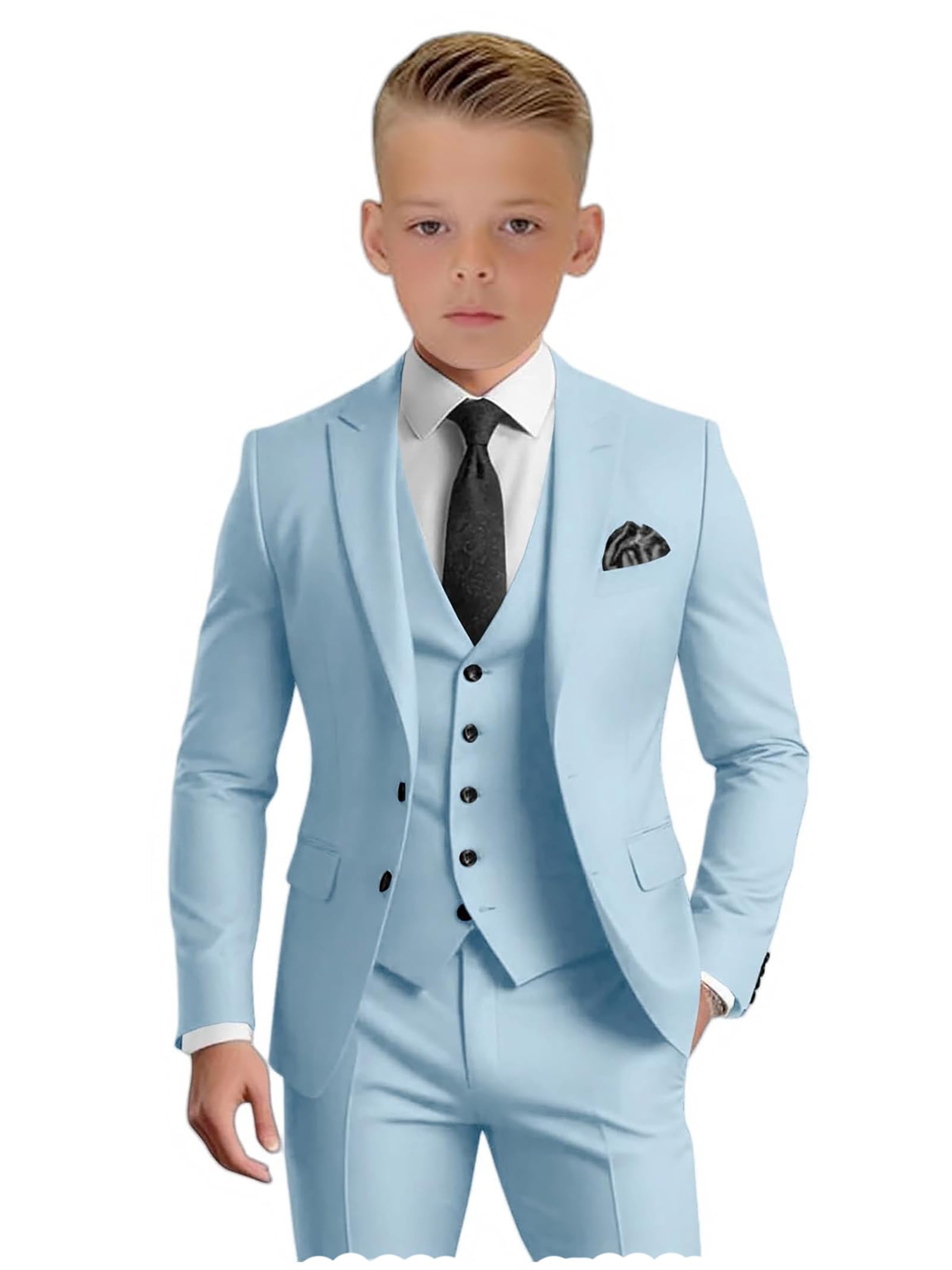 Boys Suit Formal Suit 3 Pieces Suit for Boys Slim Fit Boys Tuxedo Wedding Outfit