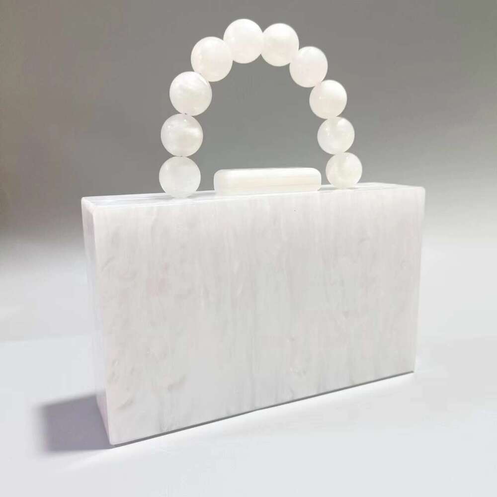 Fashionable And Generous Women's New Pearl Acrylic Dinner Beaded Wrist Handheld Wedding Dress Bag