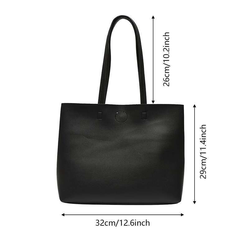 Women's PU Leather Tote Large Capacity Versatile Handbag Crossbody For Simple Shoulder Messenger Bag