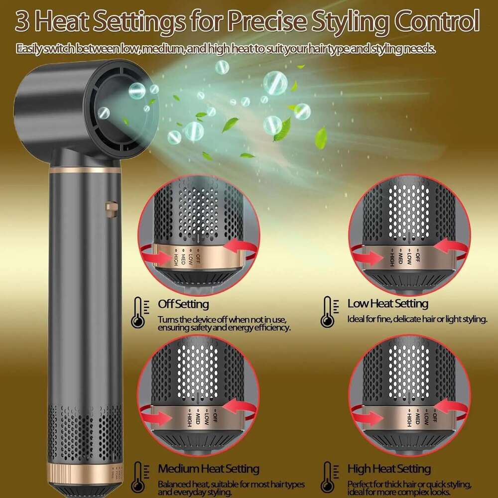 5 in 1 Dryer Hot Curling Brush Negative Ion Air Styler for All Hair Types Home and Travel