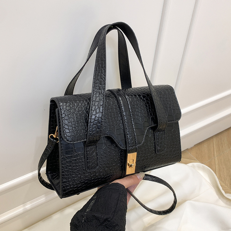 2025 Classic Temperament Elegant Highend Texture Crocodile Pattern Handbag Small Square New Free Delivery Designer Bag Spring And Luxury Bag Summer Ne