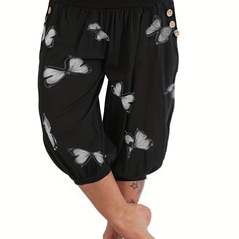Womens plus size 1XL5XL casual and comfortable pants fashionable button pocket w250506