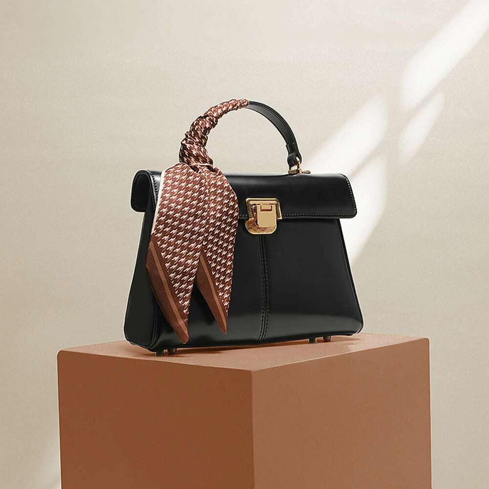 ITAMOOD Genuine Leather Branded Women's Handbag Fashionable And Versatile Crossbody Bag With Scarf Decor