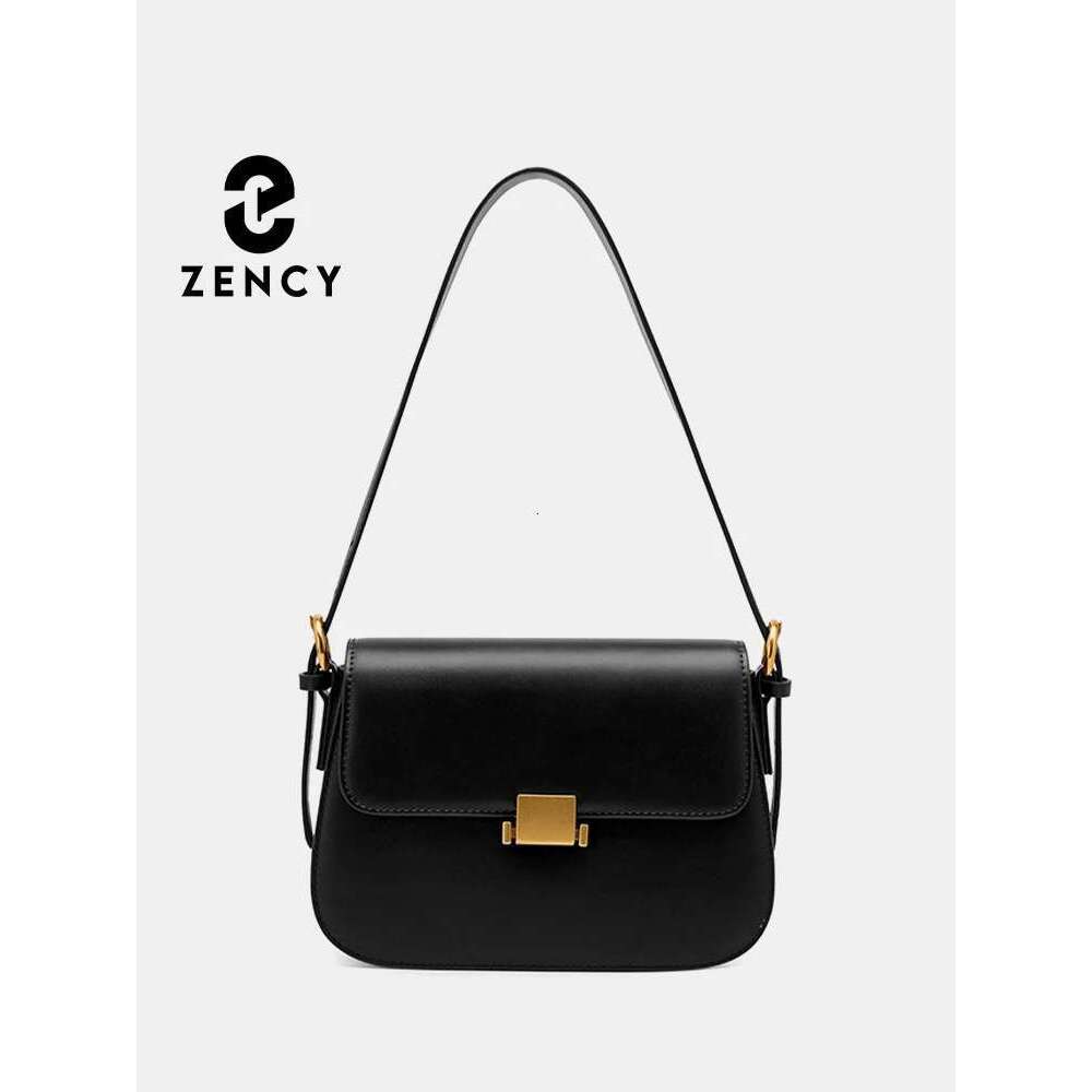 Zency Premium Design Armpit Women's Genuine Leather Handbag Spring Summer Fashion Square Bag Shoulder Crossbody Gift Ba