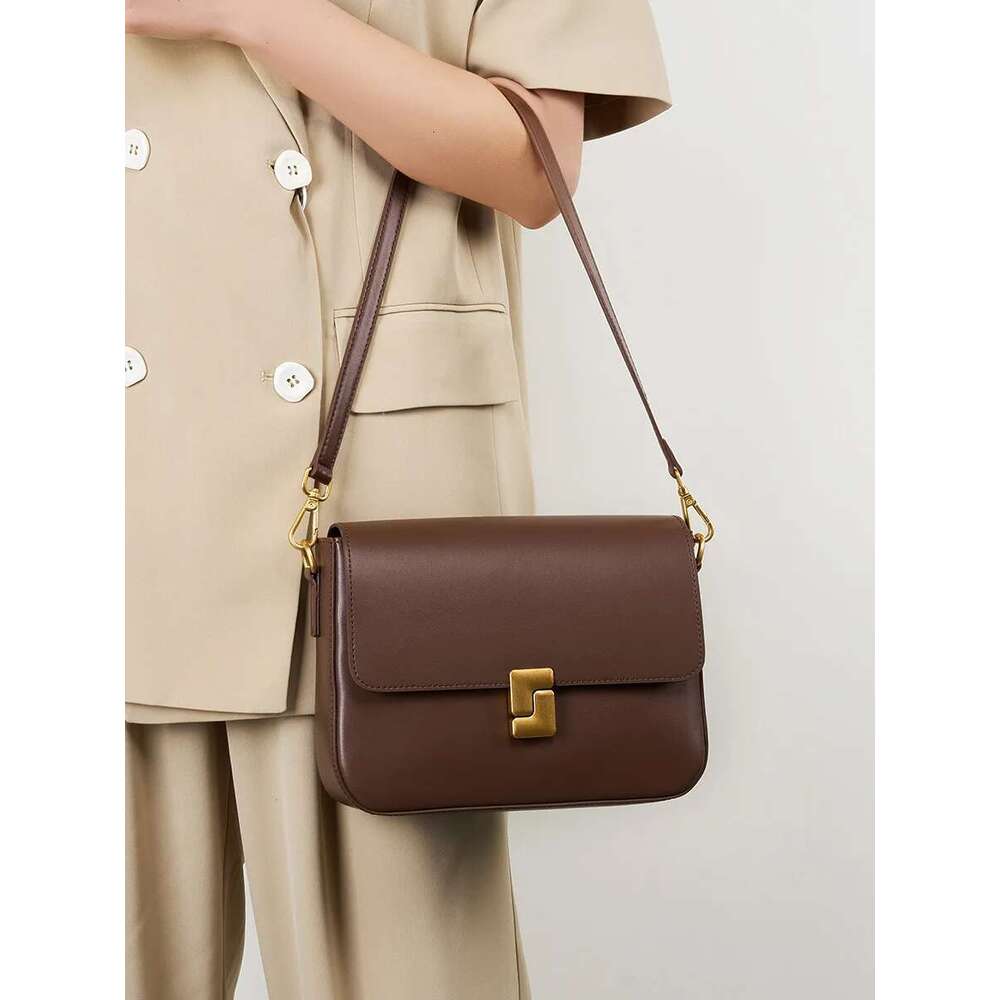 100% Genuine Leather Women Crossbody Fashion Small Square High Quality Cowhide Women's Commuter Shoulder Bag