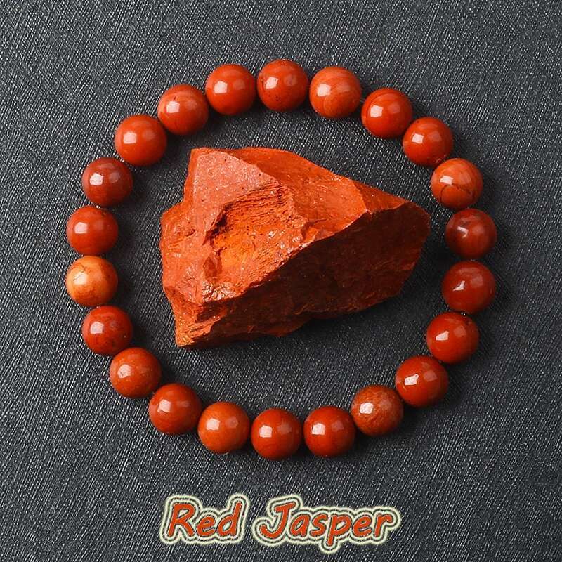 5A Genuine Red Jasper Beaded Women Men Natural Stone Prayer Rosary Bracelets Yoga Meditation Jewelry Gift