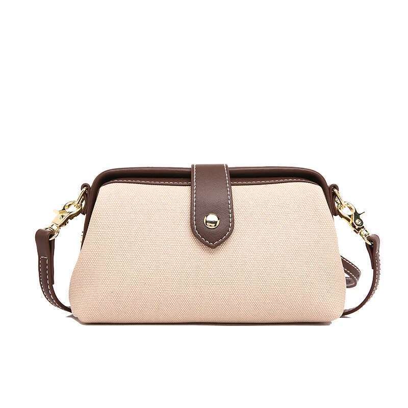 French Style 2025 Female Niche Dumpling Bag, Senior Texture Canvas, Single Shoulder Crossbody Commute Choice